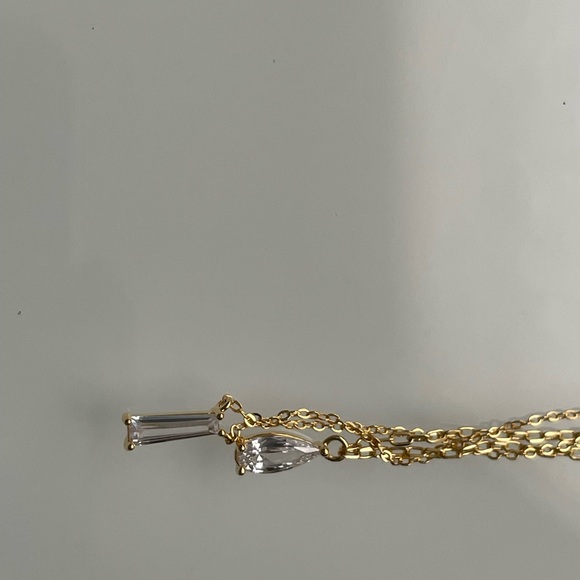 Delicate Tiered Cubic Zirconia Pendant Necklace - Picture 5 of 6